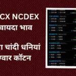 MCX NCDEX, ग्वार कॉटन सोना चांदी धनियां जीरा सभी के वायदा भाव